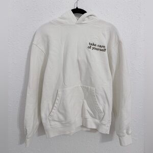 Summer Fridays White Hoodie with Embroidered Message